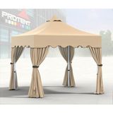 Progarden Bahçe Çadırı 3X3M Bahçe Çardağı Güneşlik Parti Çadırı Gölgelik Tente Gazebo - Bej