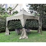 Progarden Bahçe Çadırı Portatif Gölgelik Çardak Katlanır Kameriye Tente Gazebo - 3 x 3 m - Haki