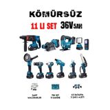 prohummer EEA458 Akülü 11’li Set: LED ışık, lazer metre, somun sıkma, dekupaj, oto yıkama, dal makas.....