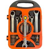 Prohummer Freed Professional PH273 Cırcır Kombine Anahtar Takımı (Düz) 7 Parça Krom Vanadyum