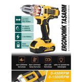 Prohummer PH-SM015 58vf Çift Akülü Şarjlı Sarı Matkap