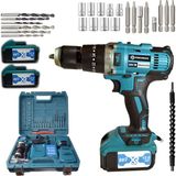 Prohummer PH-SM022 88VF Darbeli Çift Akülü Vidalama Mavi Matkap