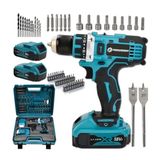 Prohummer PH229 Yeni Seri 58VF Mavi Çift Akülü Darbesiz 84 Parça Şarjlı Matkap