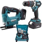 Prohummer PH270 Akülü Kömürsüz Motor 2li Set Ayarlanabilir Dekupaj Testere ve Çelik Mandren Vidalama Matkap 36V 5AH (Mavi) - 1