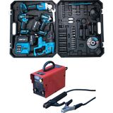 Prohummer PH289 Profesyonel Akülü Kömürsüz 4lü Set + Kaynak Makinesi 800NM Somun Sökme, Vidalama Matkap, Kırıcı Delici Hilti, Avuç Taşlama ve MMA777 Kaynak Makinesi - 1