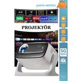 Projeksiyon 4k Ultra Hd Ev Ofis Fuar Toplantı Sunumları Sinema Oyun Android Wifi Bluetooth Projektör
