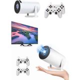Projeksiyon Cihazı Video Oyun Konsolu Projektör Taşınabilir Ayaklı Çift Kollu 4K Çözünürlüklü - Beyaz