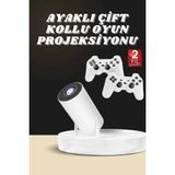 Projeksiyon Cihazı Video Oyun Konsolu Projektör Taşınabilir Ayaklı Çift Kollu 4K Çözünürlüklü - Çok Renkli