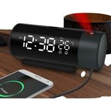 Projeksiyonlu Dijital LED Çalar Saat – Silindir Tasarım, USB Şarjlı, Sıcaklık Göstergeli, � - Çok Renkli