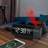 Projeksiyonlu Silindir Usb Güç Led Ekran Çalar Saat Sıcaklık Çift Alarm