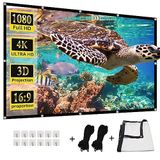 Projektör Ekranı, HUANYINGBJB 4K 16:9 HD Arka Ön Projektör Ekranı Katlanabilir Projeksiyon Ekranı Çift Taraflı Taşınabilir Dış Mekan İç Mekan Projektör Ekranları Sinema Ev Sineması için (120)