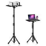 Projektör Standı Tripod, DECOSIS Dizüstü Bilgisayar Tripod Standı, 23,5 ila 161,3 cm arasında ayarlanabilir yükseklik, deveboynu telefon tutucu, ofis, ev, sahne, stüdyo için dizüstü bilgisayar zemin