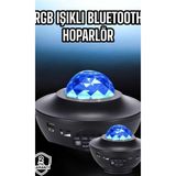 Projektör Yıldız Gece Lambası Disko Topu Bluetooth Bağlantılı Taşınabilir Şarjlı - Siyah