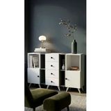Projemob Miramob 2 Kapaklı 4 Çekmeceli Ve 6 Bölmeli Modern Şifonyer Geniş Konsol Antre Ünitesi Antrasit Beyaz