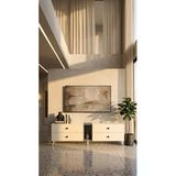 Projemob Miramob 4 Çekmeceli Modern Tv Ünitesi 149 Cm Ayaklı Tv Sehpası Antrasit Beyaz