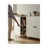 Projemob Miramob 4 Kapaklı Ve 2 Bölmeli Modern Dev Şifonyer Konsol Antre Ünitesi 147 Cm Safir Meşe Beyaz