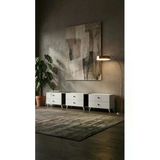 Projemob Miramob 6 Çekmeceli Modern Tv Ünitesi 231 Cm Geniş Duvar Ünitesi Ayaklı Tv Sehpası Antrasit Beyaz