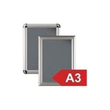 Projeneon A3 Alüminyum Çerçeve Aç Kapa Açılır Kapanır 42x30 cm Gönye Köşe Belge Çerçevesi - Gümüş - 42 x 32