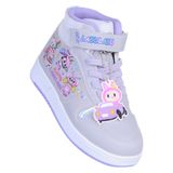 Prokids 4444 Gri-Lila Cırtlı Boğazlı Kız Çocuk Spor Ayakkabı 25AYC00546