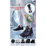 Prokids Döner Bağcık Mekanizmalı Çocuk Spor Ayakkabı - Ergonomik Hafif Taban Sneaker + Çorap Hediye - Siyah