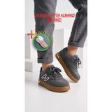 Prokids Unisex Cırtlı ve Bağcıklı Sneaker H Model - Günlük Rahat Taban Spor Ayakkabı + Çorap Hediye - Gri