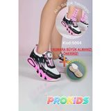 Prokids Veni Vidi Vici Tasarımlı Hafif Taban Bağcık Mekanizmalı Kız Çocuk Spor Ayakkabı + çorap hediye - Koyu Pembe Beyaz