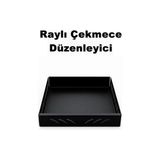 Prokitchen Çok Amaçlı Dolap Içi Raylı Organizer Çekmece Içi Düzenleyici Montajsız Mutfak Banyo Kiler Sürgülü - Siyah