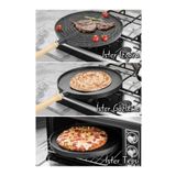 prokitchen Granit Döküm Tava Çift Taraflı Gözleme Izgara Tavası Fırın Tepsisi 3'ü Bir Arada 36cm