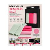 prokitchen Mikrofiber Cam Bezi | Mikrofiber Temizlik Bezi | Sihirli Bez | İz Bırakmayan 3 Adet