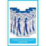 Prokudent Protez Diş Fırçası 6'lı Avantaj Paket, Orta Sertlik, Mavi