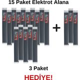 Prolektro Pa Siyah Geniş Plastik Kaynak Elektrodu-15 Paket Alana 3 Paket Elektrot Hediye