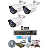 Prolife 3 Kameralı 5 Mp 1080P Yüz Tanımalı Insan Yüzü Fotoğrafı Çeken Yeni Özellik Full HD Gece Görüşlü Kamera Seti-Ultra Üstün Kalite Ömrü