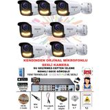 Prolife 7 Li Sesli Güvenlik Kamerası 5 Mp Gece Renkli Yüz ve Araç Tanımalı Full Hd Kamera Sistemi
