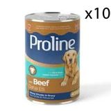 Proline 10x400 gr Sos İçinde Et Parçacıklı Dana Etli Yetişkin Köpek Konservesi