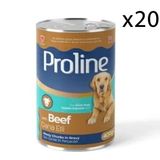 Proline 20x400 gr Sos İçinde Et Parçacıklı Dana Etli Yetişkin Köpek Konservesi