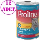 Proline 400 gr Somonlu ve Alabalıklı Kedi Konserve Maması 12 Ad Yetişkin Kedilere Özel Besleyici İçerik