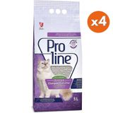 Proline Doğal Topaklanan Lavanta Kokulu Kedi Kumu 5 Lt X 4 Adet