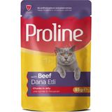Proline Jöle İçinde Et Parçacıklı Dana Etli Yetişkin Kedi Maması 85 gr Özel Formül