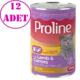 Proline Kedi Konserve Maması Pate Kuzu Etli Ve Havuçlu 395 Gr 12 Ad