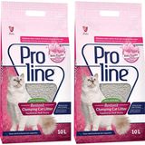 Proline Original 2x10 lt İnce Taneli Bebek Pudrası Kokulu Topaklanan Emici Kedi Kumu