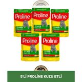 Proline Pouch Jelly Jöle Içinde Et Parçacıklı Kuzu Etli Yaş Kedi Maması Seti 5X85 gr