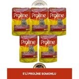 Proline Pouch Pate Somonlu Yaş Kedi Maması Seti 5X85 gr