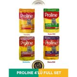 Proline Pouch Pate Tavuklu-Kuzu Etli- Dana Etli Yaş Kedi Maması Seti 4X85 gr