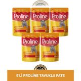 Proline Pouch Pate Tavuklu Yaş Kedi Maması Seti 5X85 gr