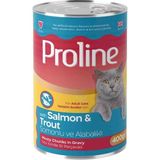 Proline Somonlu Alabalıklı Kedi Konservesi 400Gr 12Adet Yaş Mama