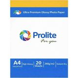 Prolite A4 Parlak Fotoğraf Kağıdı 20 Sayfa 260 g Ultra Glossy Yazıcılarla Uyumlu