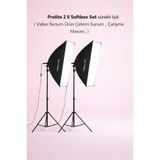 Prolite Professional Lighting Softbox sürekli ışık 2 li set (0,75 mm bakır kablo ,Orjinal softbox, porselen duy )