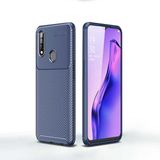 Prolysus Oppo A31 Kılıf Karbon Fiber Desenli Silikon Kılıf - Koyu Lacivert