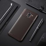 Prolysus Samsung Galaxy J6 Kılıf Karbon Fiber Desenli Silikon Kılıf - Kahverengi