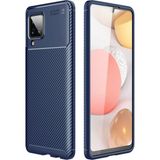 Prolysus Samsung Galaxy M22 Kılıf Karbon Fiber Desenli Silikon Kılıf - Lacivert